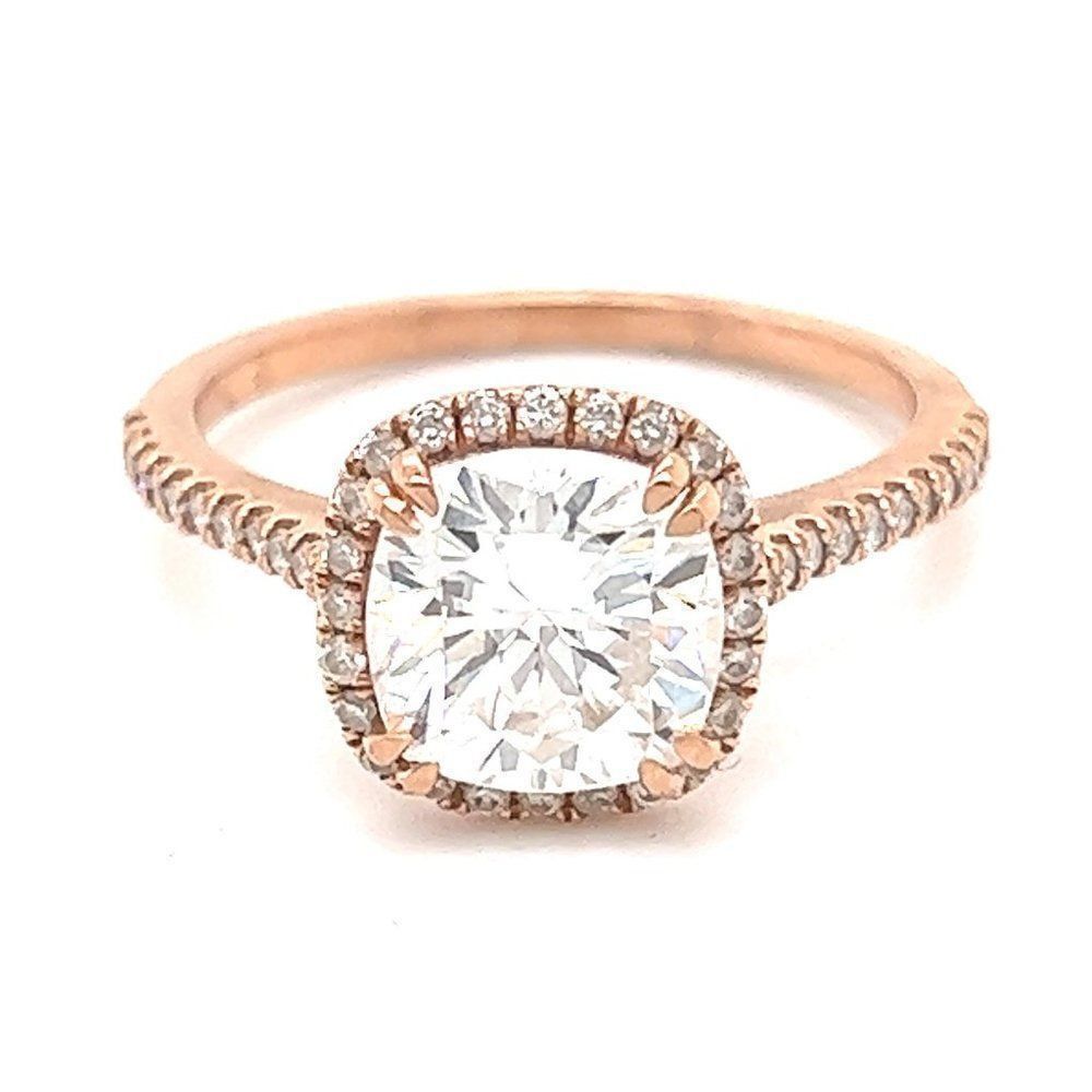 14kkobelli Rose Gold Moissanite/Diamondsring